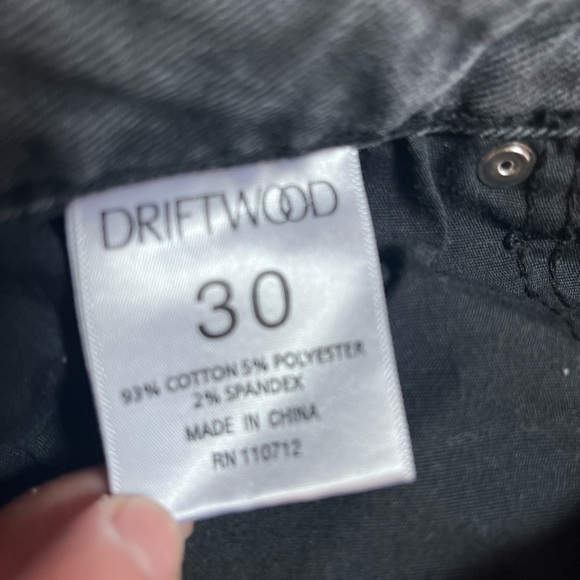 DRIFTWOOD~ (FROM FREE PEOPLE) BLACK JEANS WITH BRAIDED SIDES (30) - Picture 6 of 6